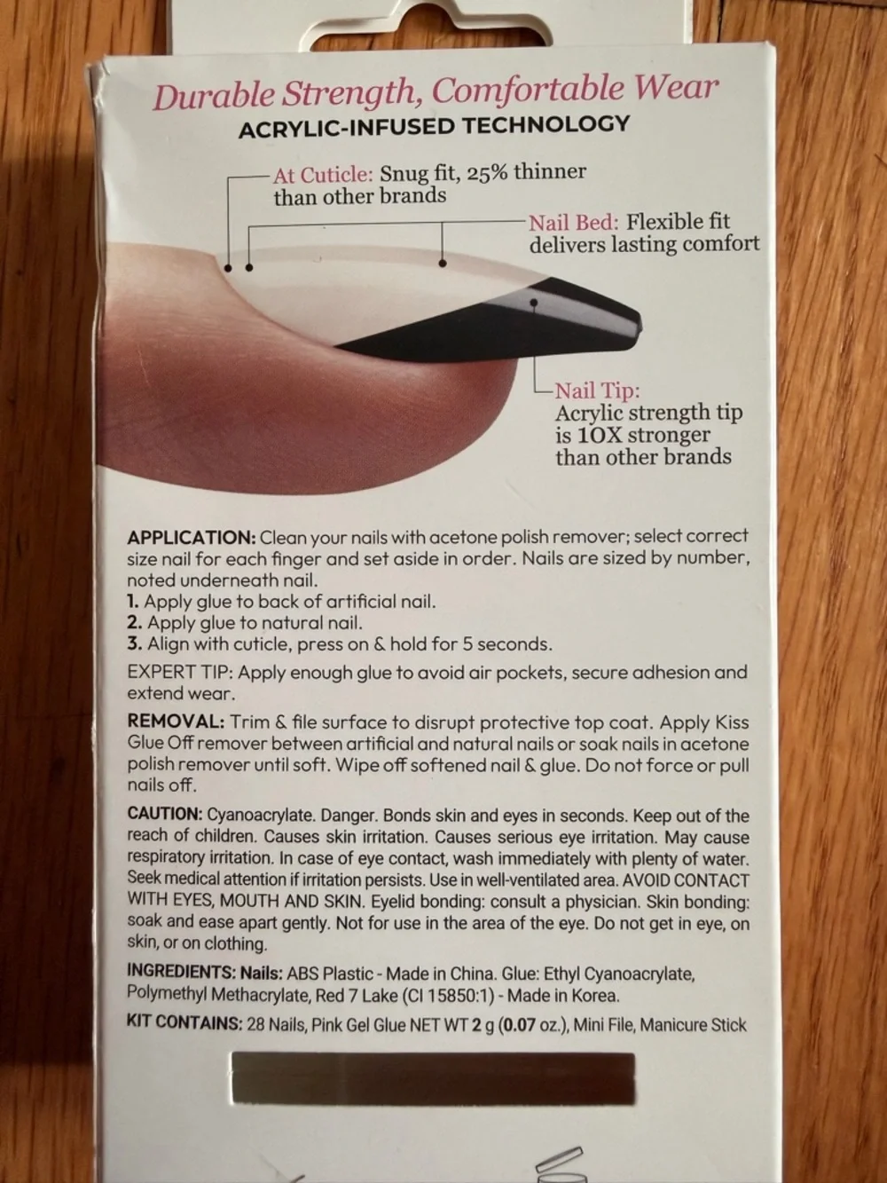 Kiss Press-On Nails Nude Base with Black French Tip - Picture 2 of 3